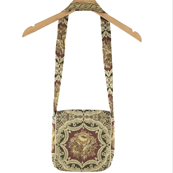 EUC Floral Tapestry Batik Shoulder Handbag - Picture 3 of 11